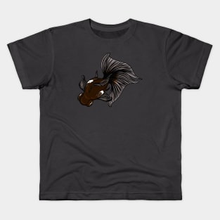 Brown Fantail Goldfish Kids T-Shirt